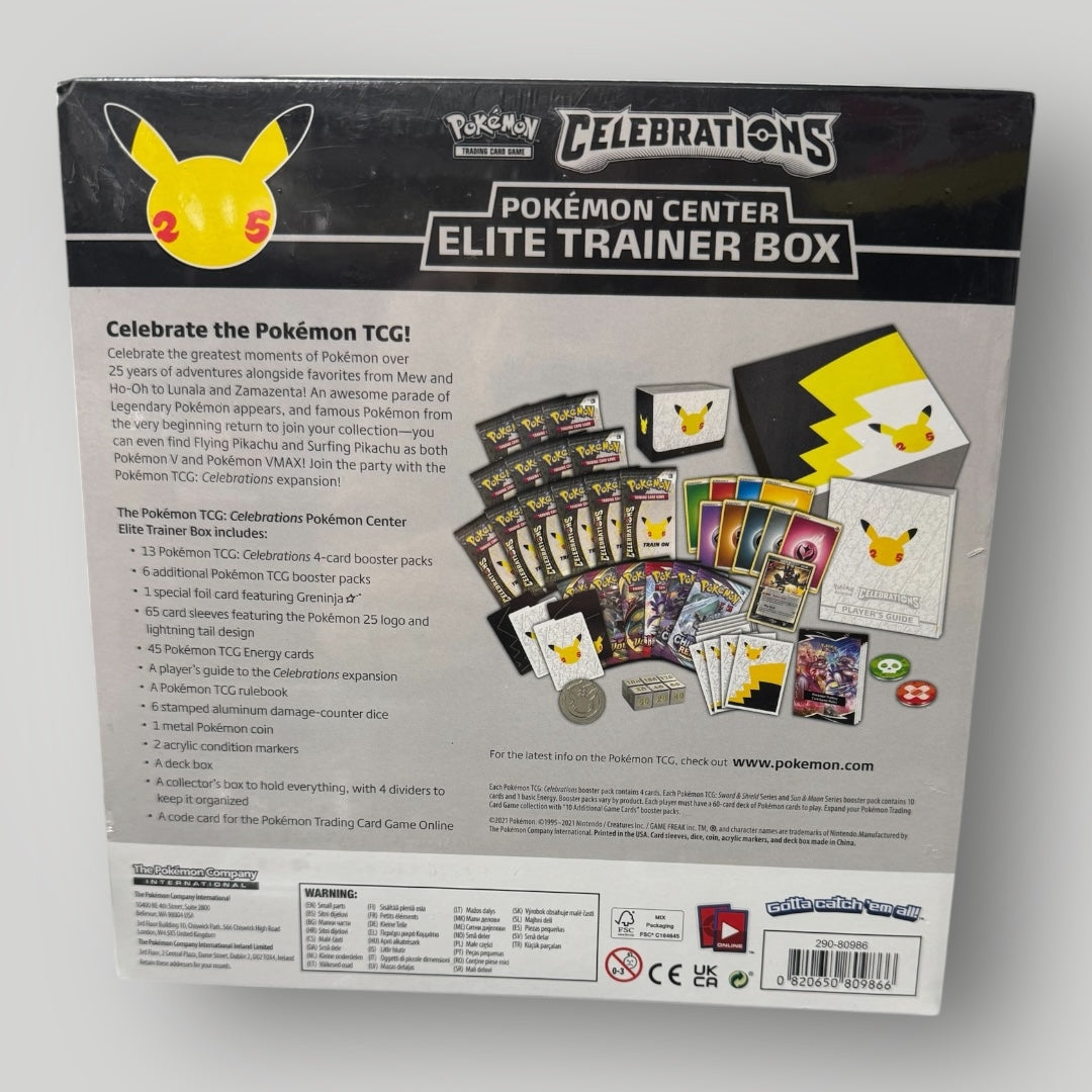 Celebrations pokemon center elite trainer box