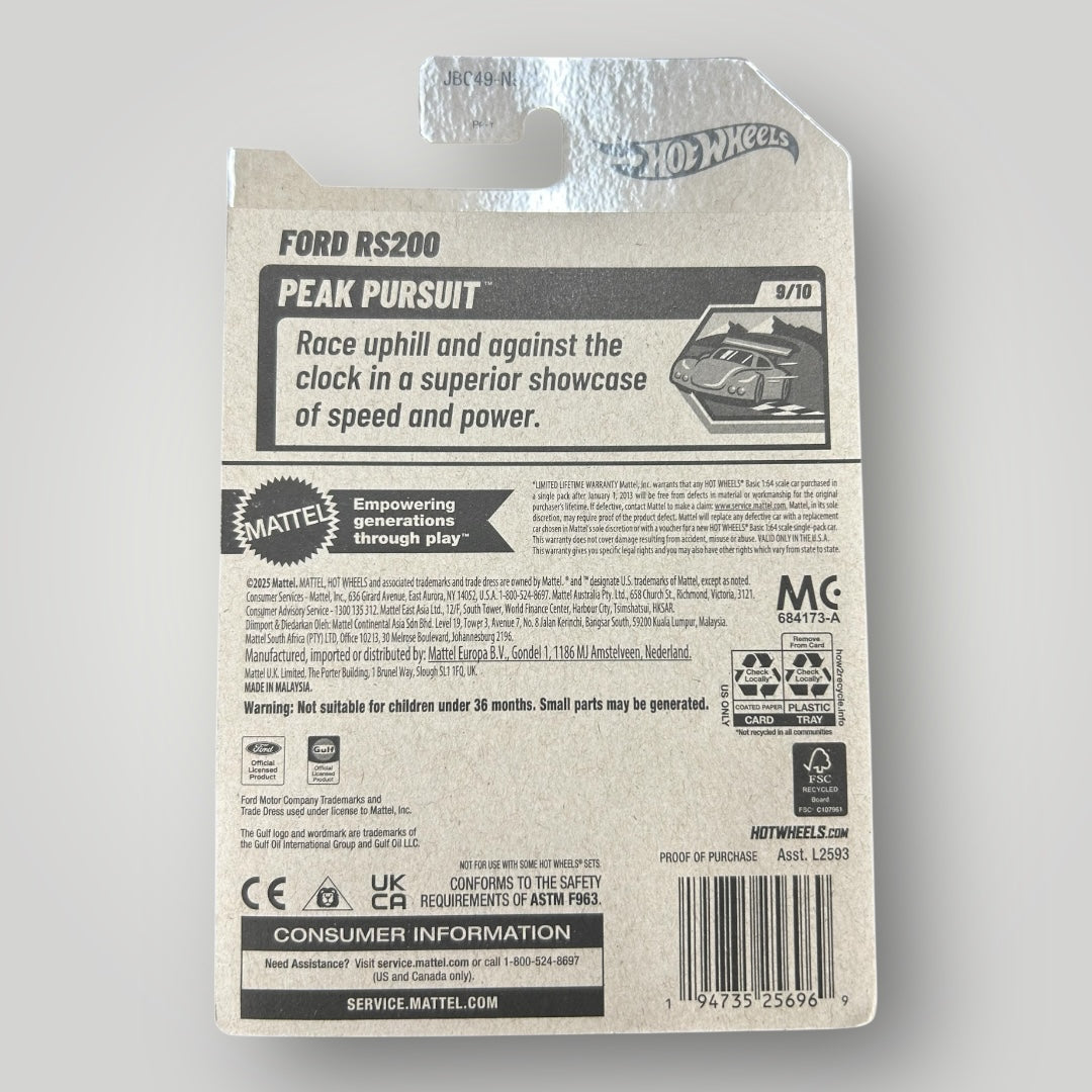 2025 Hot Wheels Super Treasure Hunt Q Case Ford RS200 Gulf Peak Pursuit