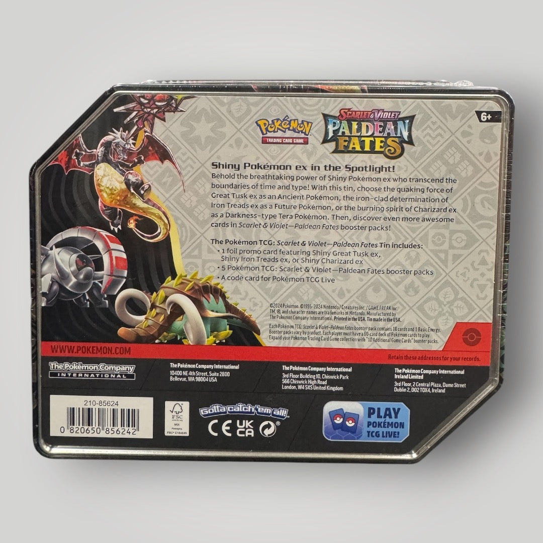 Paldean Fates tin (charizard)