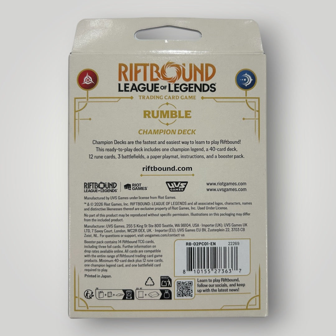 Riftbound League of legends| Rumble Champion deck