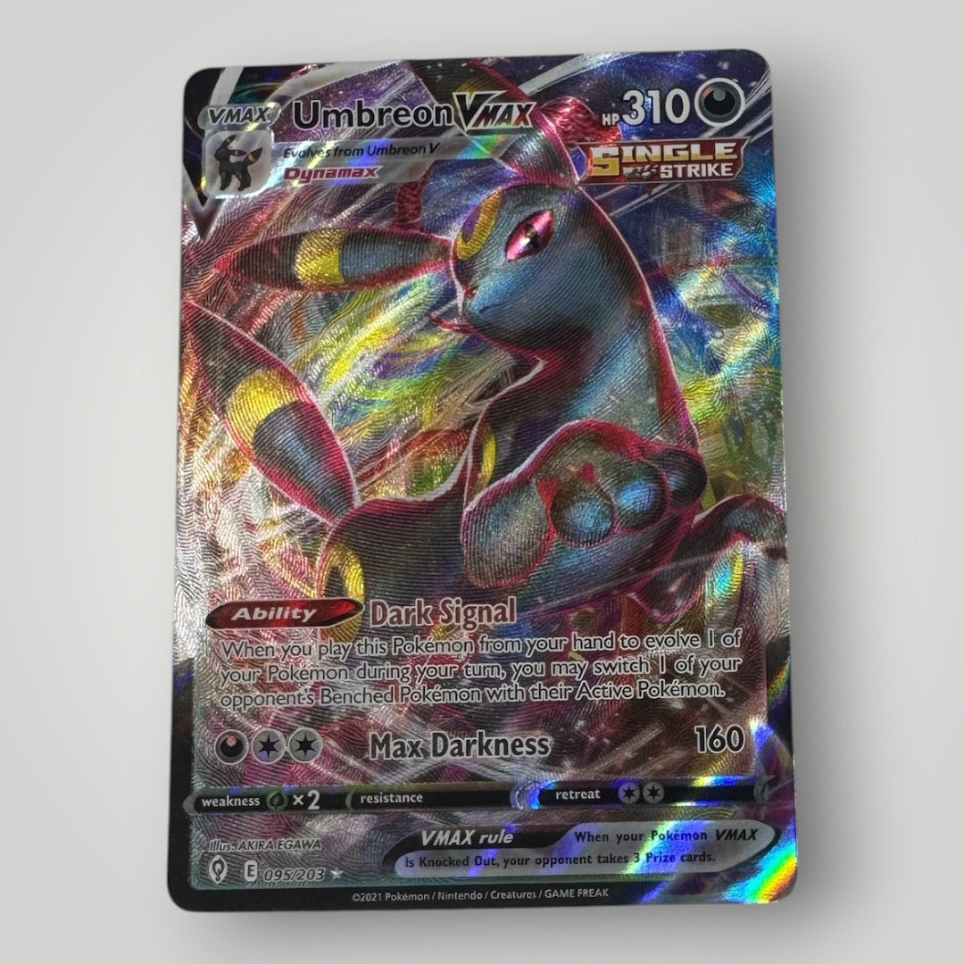 pokemon tcg evolving skies 095 203 umbreon vmax card 095/203 PSA 10 variation to centering 2021 Umbreon VMAX #095/203