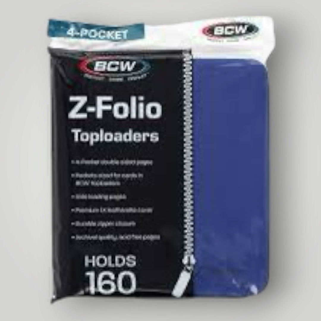 BCW Z-Folio 4-Pocket Toploader Binder – Blue – Holds 160