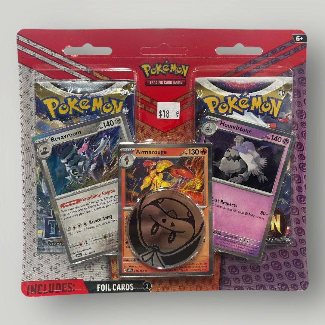 Armarouge, Revavroom, and Houndstone 2 Pack Blister