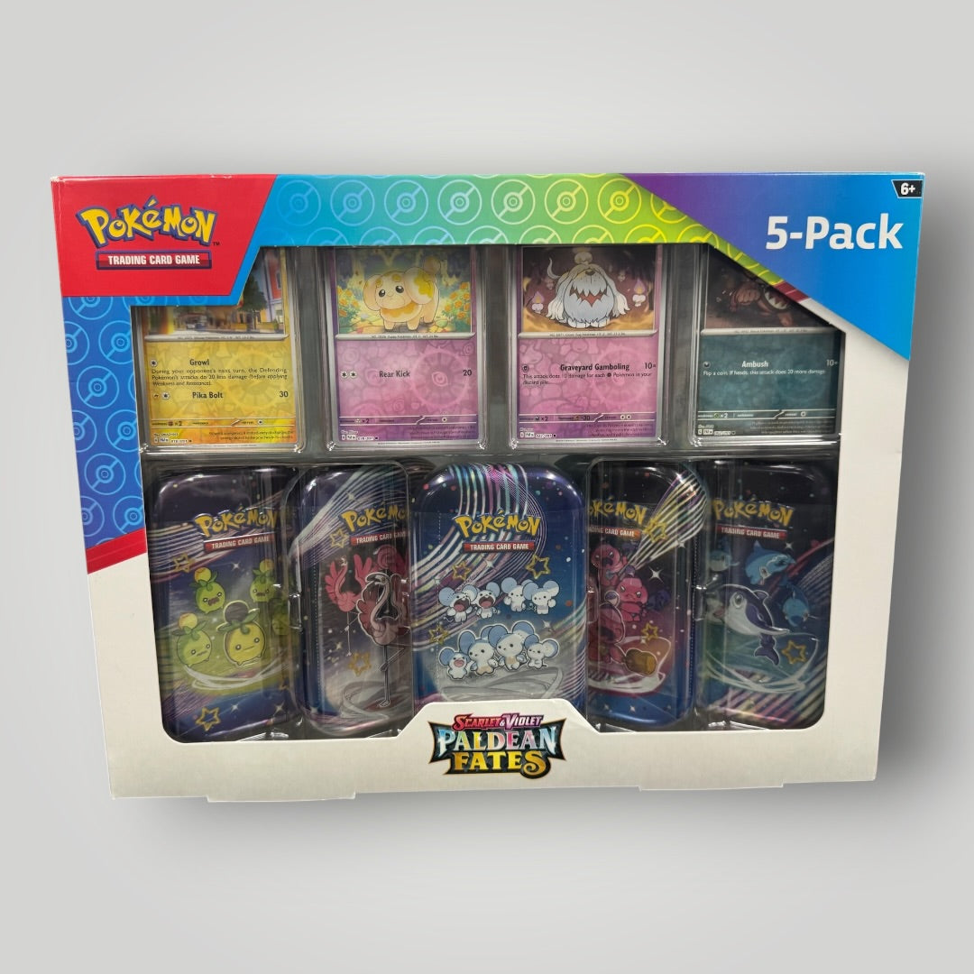 Scarlet and Violet Paldean Fates 5 pack tin collection