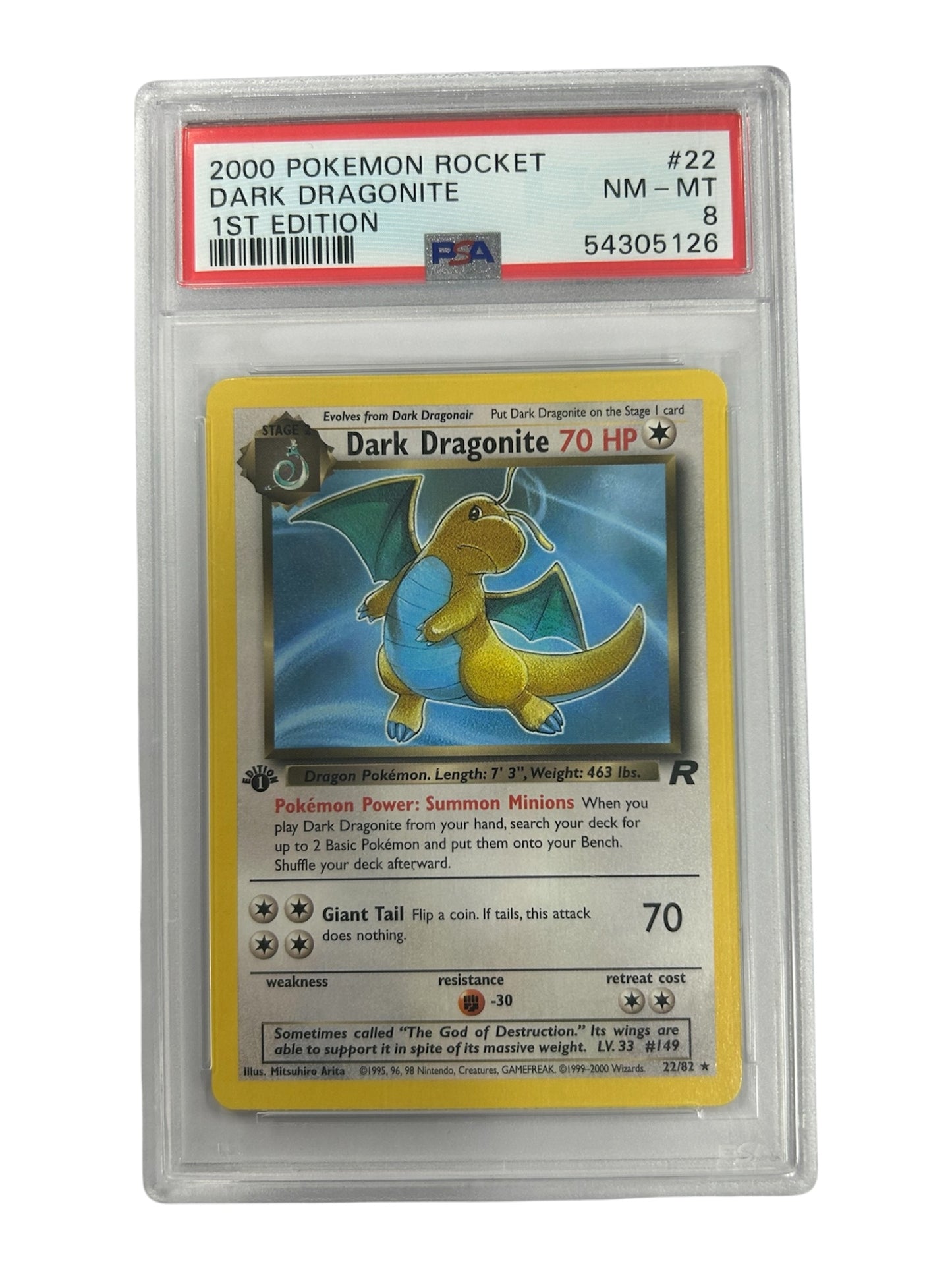 Dark dragonite 22/82 PSA 8
