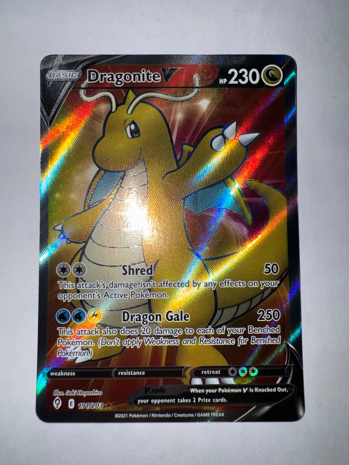 Dragonite V (Full Art) - Evolving Skies #191/203 - Ultra Rare - NM