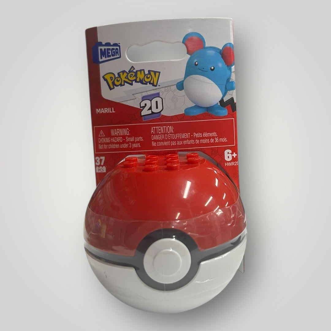 MEGA Pokemon Pokeball Set S20 - MARILL in Poke Ball (37 Pieces) HWR25 - New