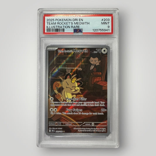 Team Rocket’s Meowth 203/182 PSA 9