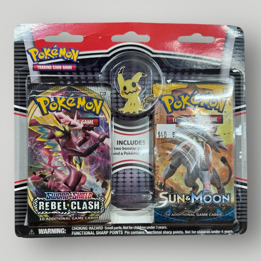 Sun & Moon and Rebel Clash 2-Pack Blister with Mimikyu pin