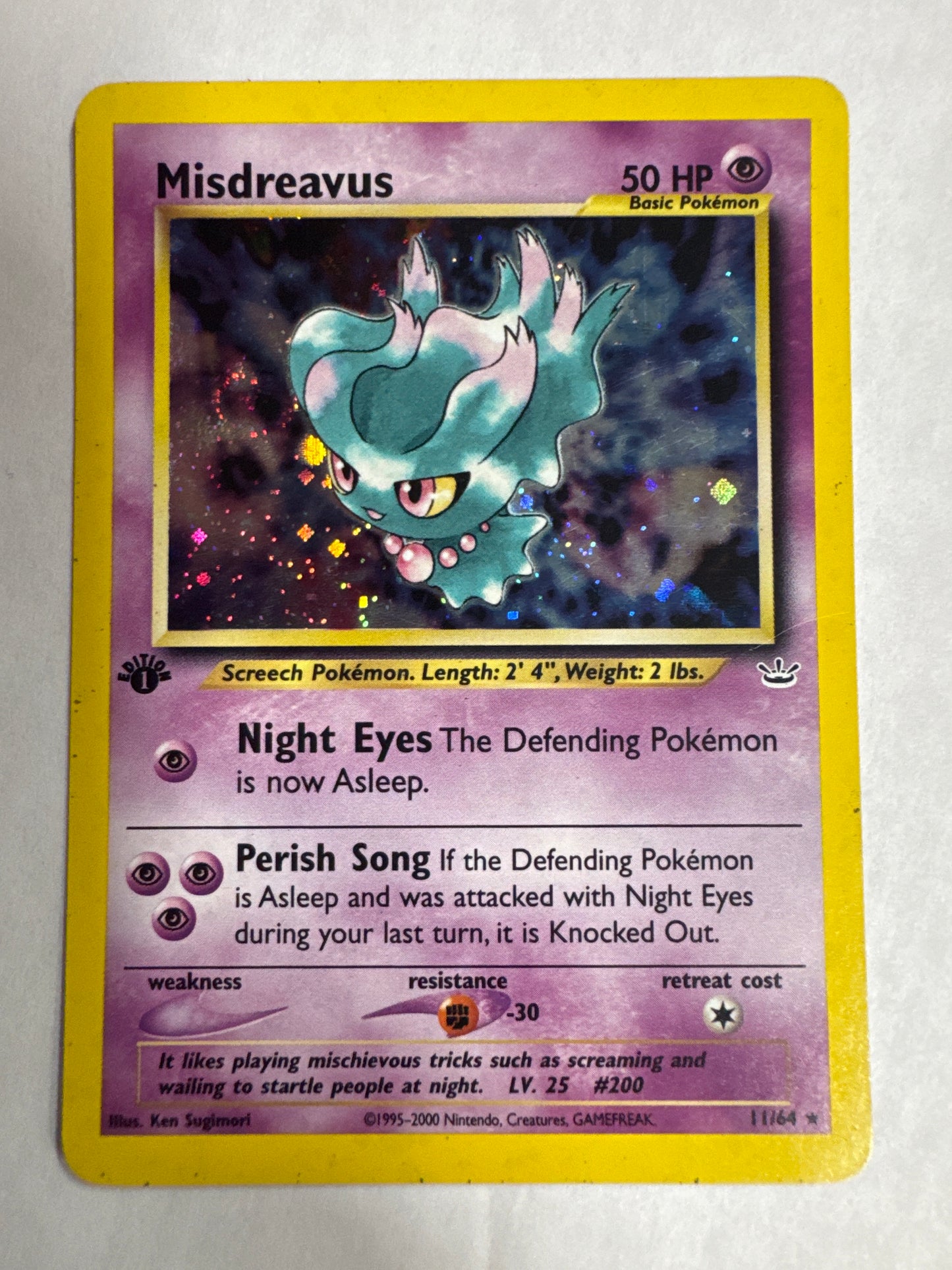 Misdreavus - Neo Revelation #11/64 - 1st Edition Holo Rare - MP