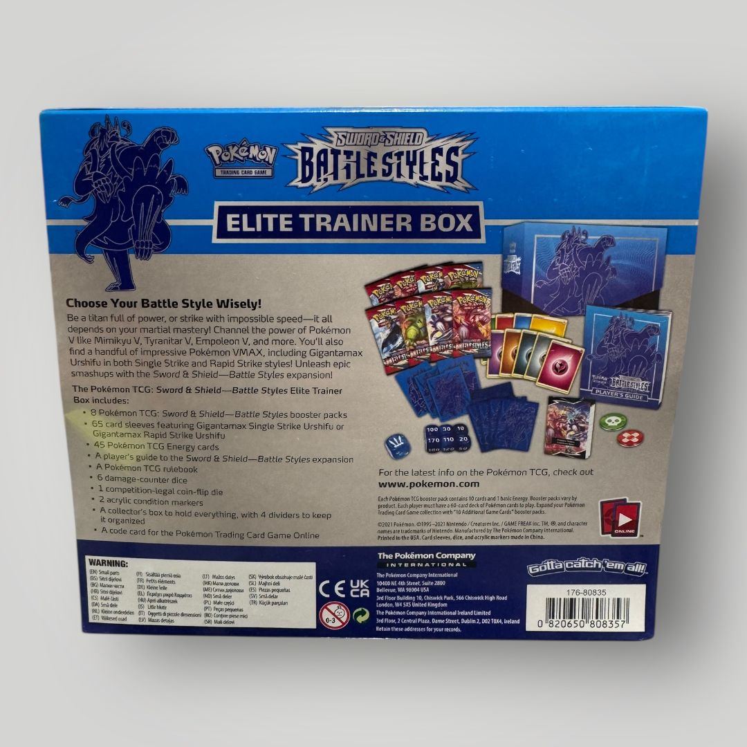 Pokemon SWSH05 Battle Styles Elite Trainer Box [Rapid Strike Urshifu] (Blue)