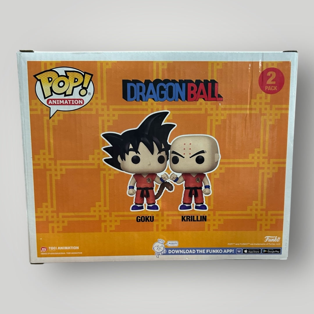 Goku & Krillin 2 Pack Anime Expo 2023 Exclusive Hot Topic Exclusive Dual Signed and Quoted 4 in