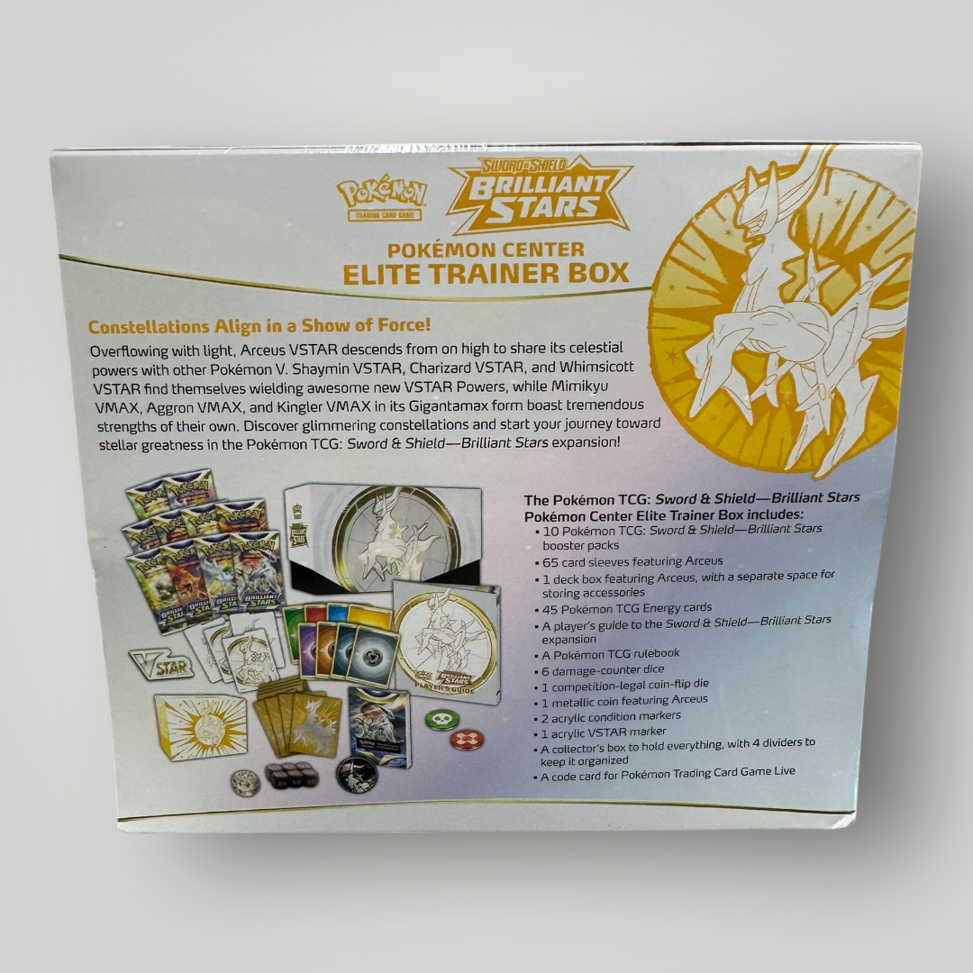 Pokemon SWSH09 Pokemon Center Brilliant Stars Elite Trainer Box
