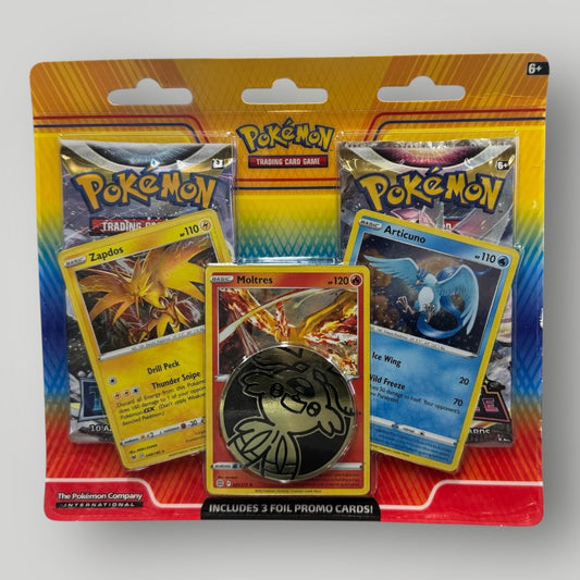 2 pack blister featuring Zapdos, Moltres, and Articuno