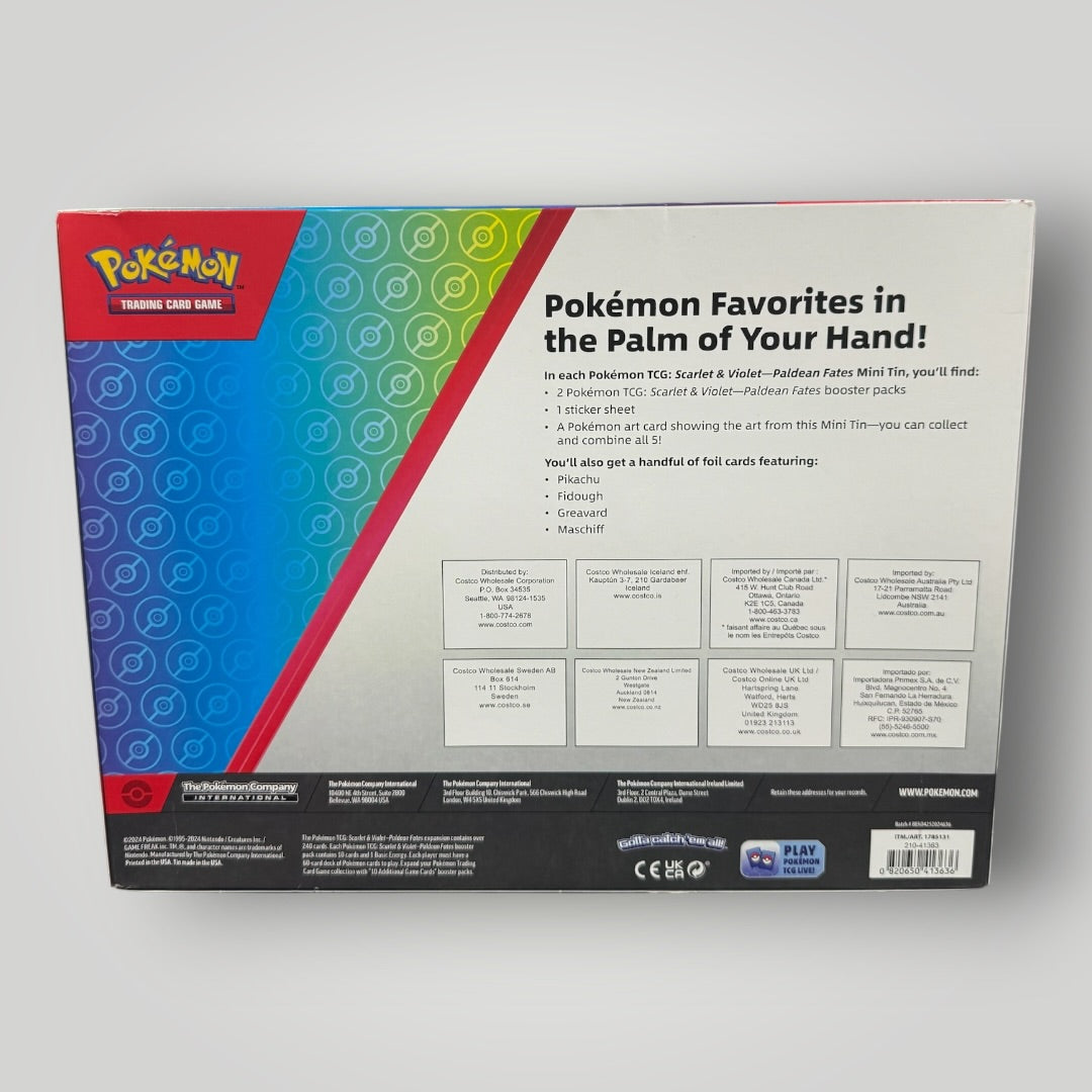 Scarlet and Violet Paldean Fates 5 pack tin collection