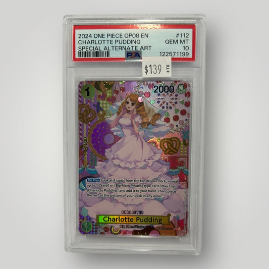 Charlotte Pudding Alternate Art (OP03-112) Graded 10 PSA