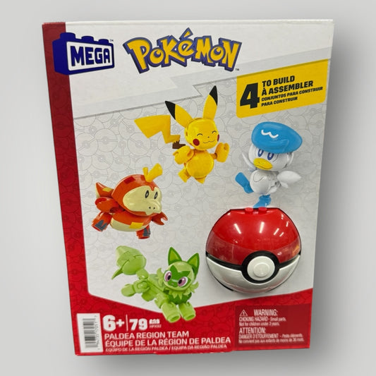 Pokemon MEGA Paldea Region Team Lego Building Blocks Set 4 + Poke Ball, NEW!