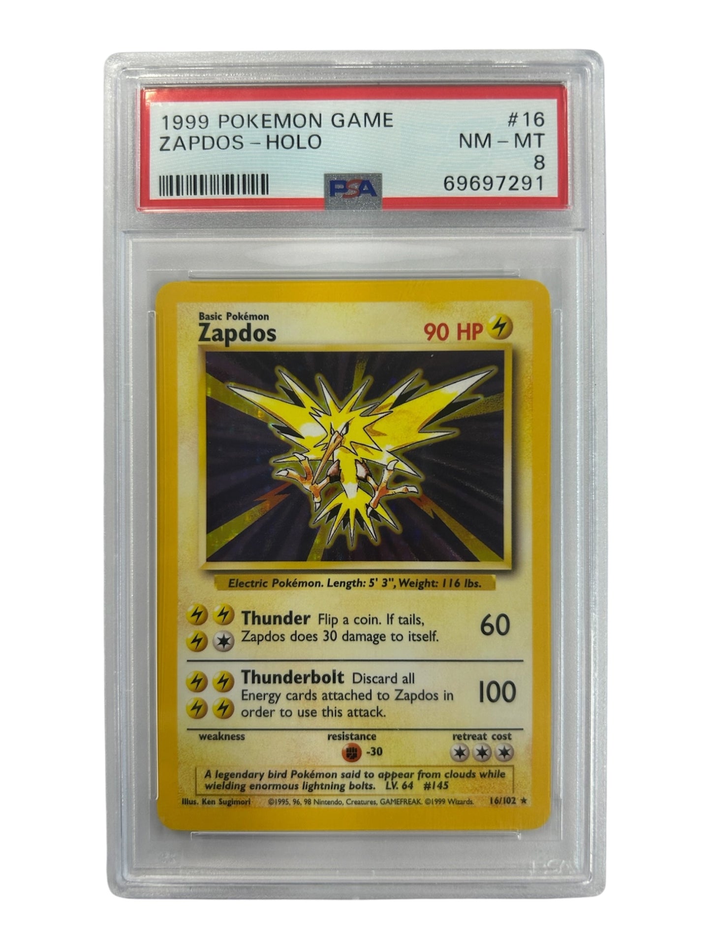 Zapdos 16/102 PSA 8