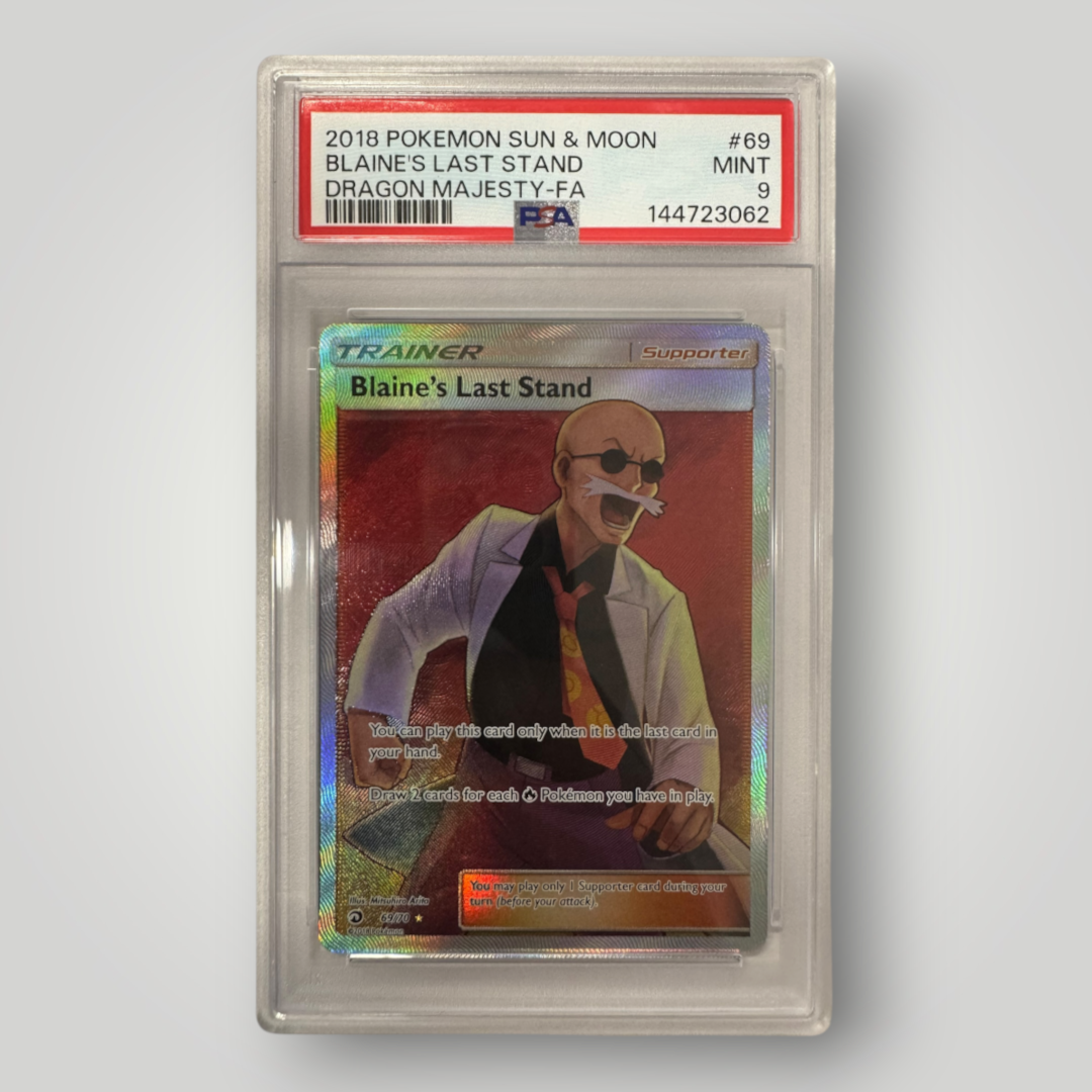 2018 Pokemon Sun & Moon Blaine’s Last Stand Dragon Majesty PSA 9