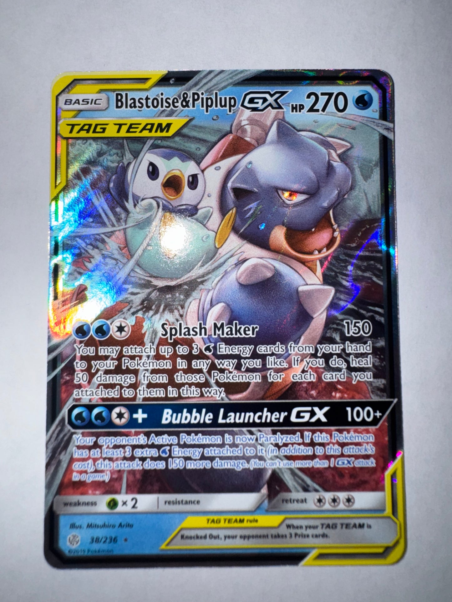 Blastoise & Piplup GX - Cosmic Eclipse #38/236 - Ultra Rare - NM