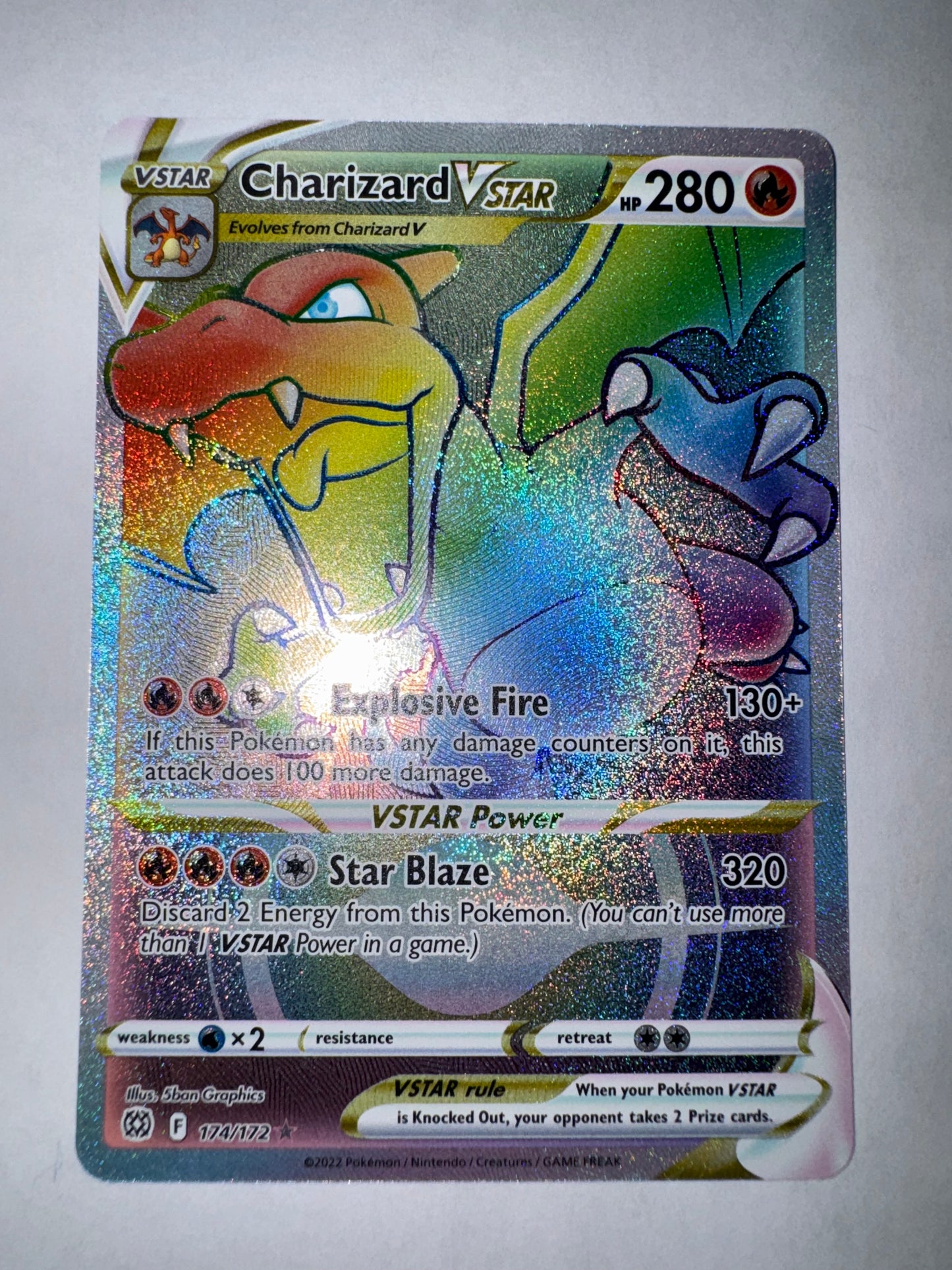 Charizard VSTAR (Rainbow Secret Rare) - Brilliant Stars #174/172 - Secret Rare - NM