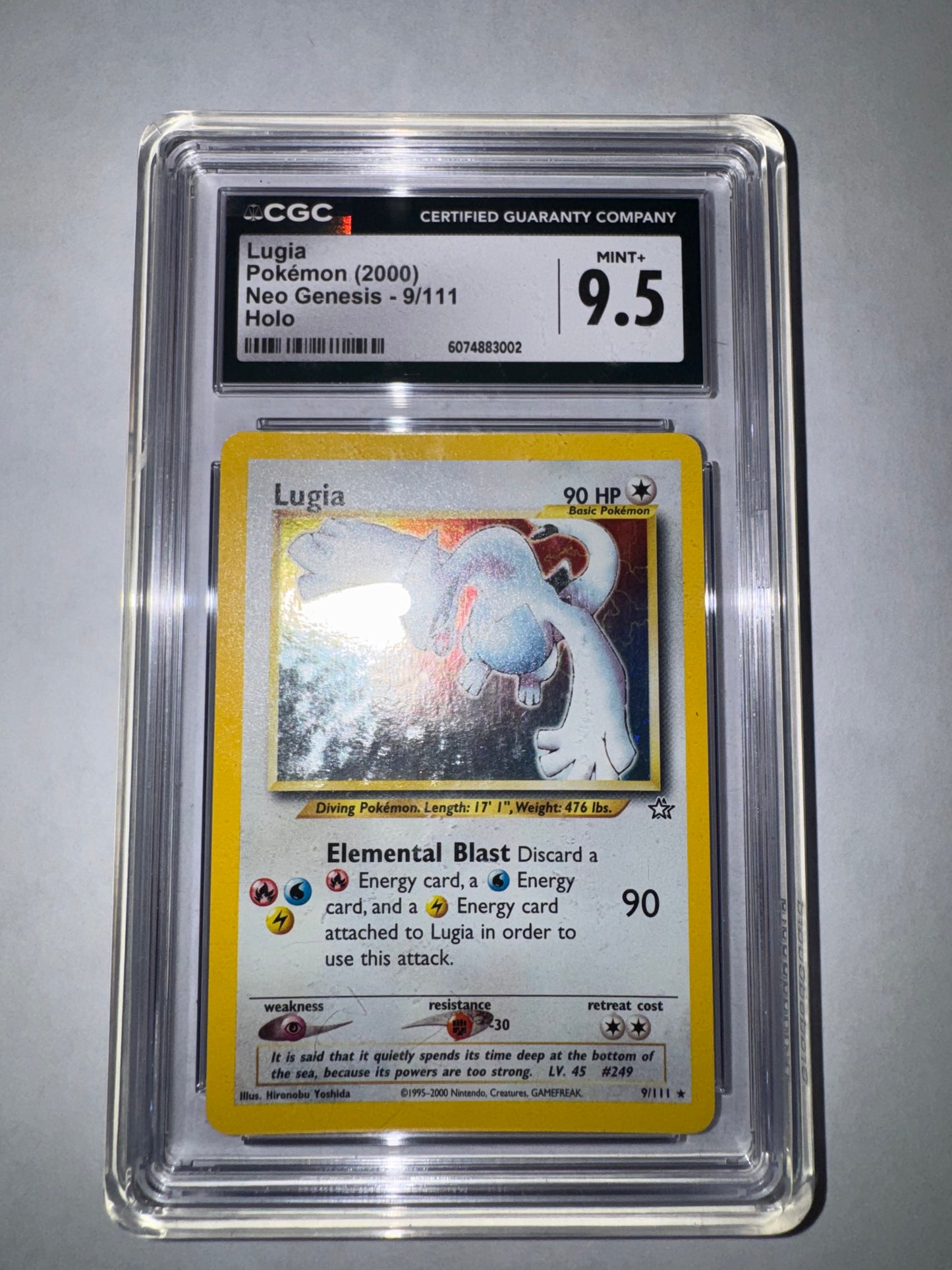 2000 Pokémon Neo Genesis Lugia #9 Holo – CGC 9.5 Mint+