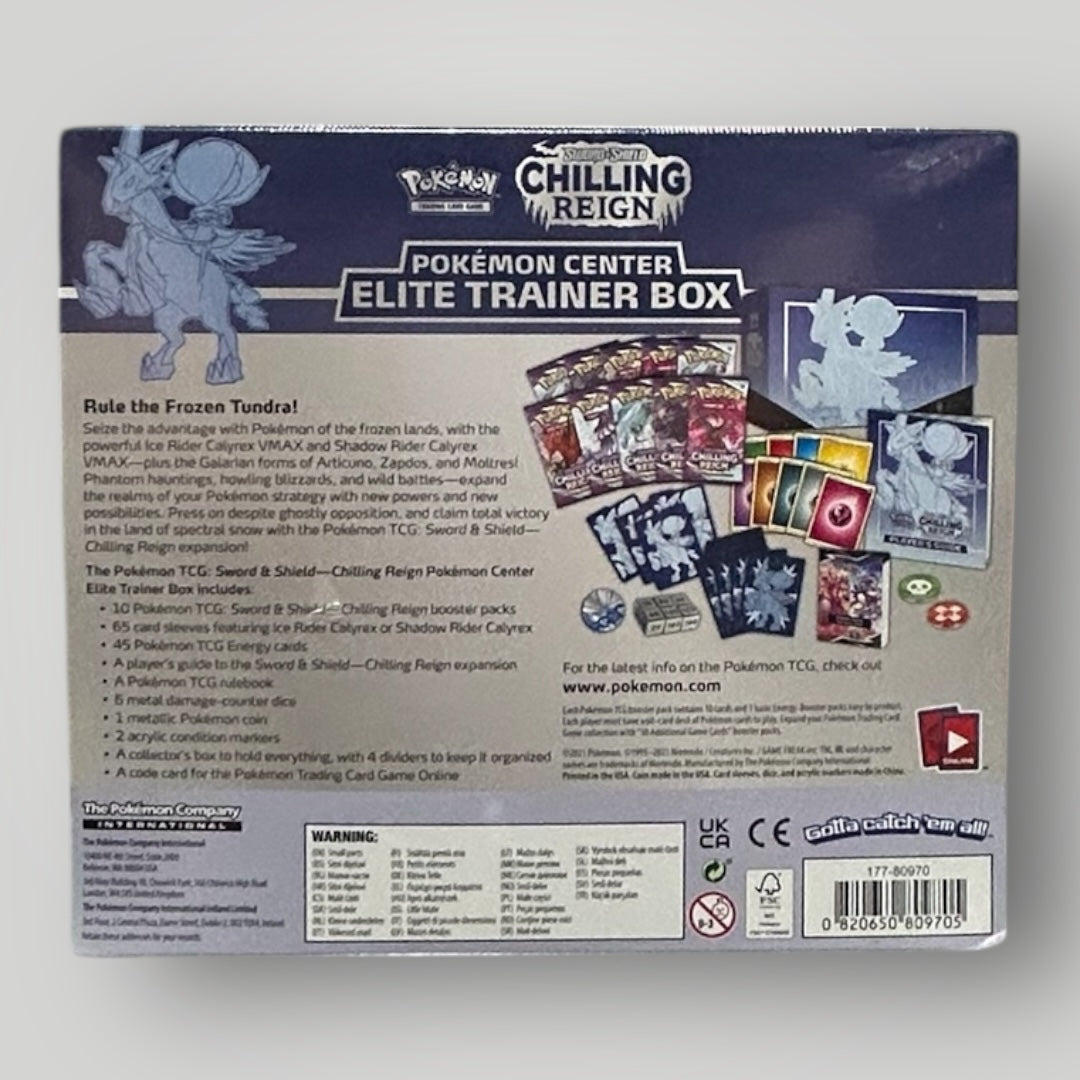 Pokémon chilling reign Pokémon center Elite Trainer Box