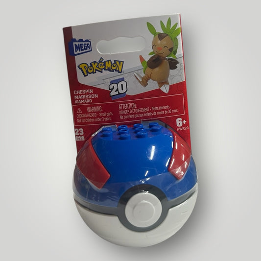 MEGA Pokemon Pokeball Set S20 - CHESPIN in Great Ball (23 Pieces) HWR20 - New