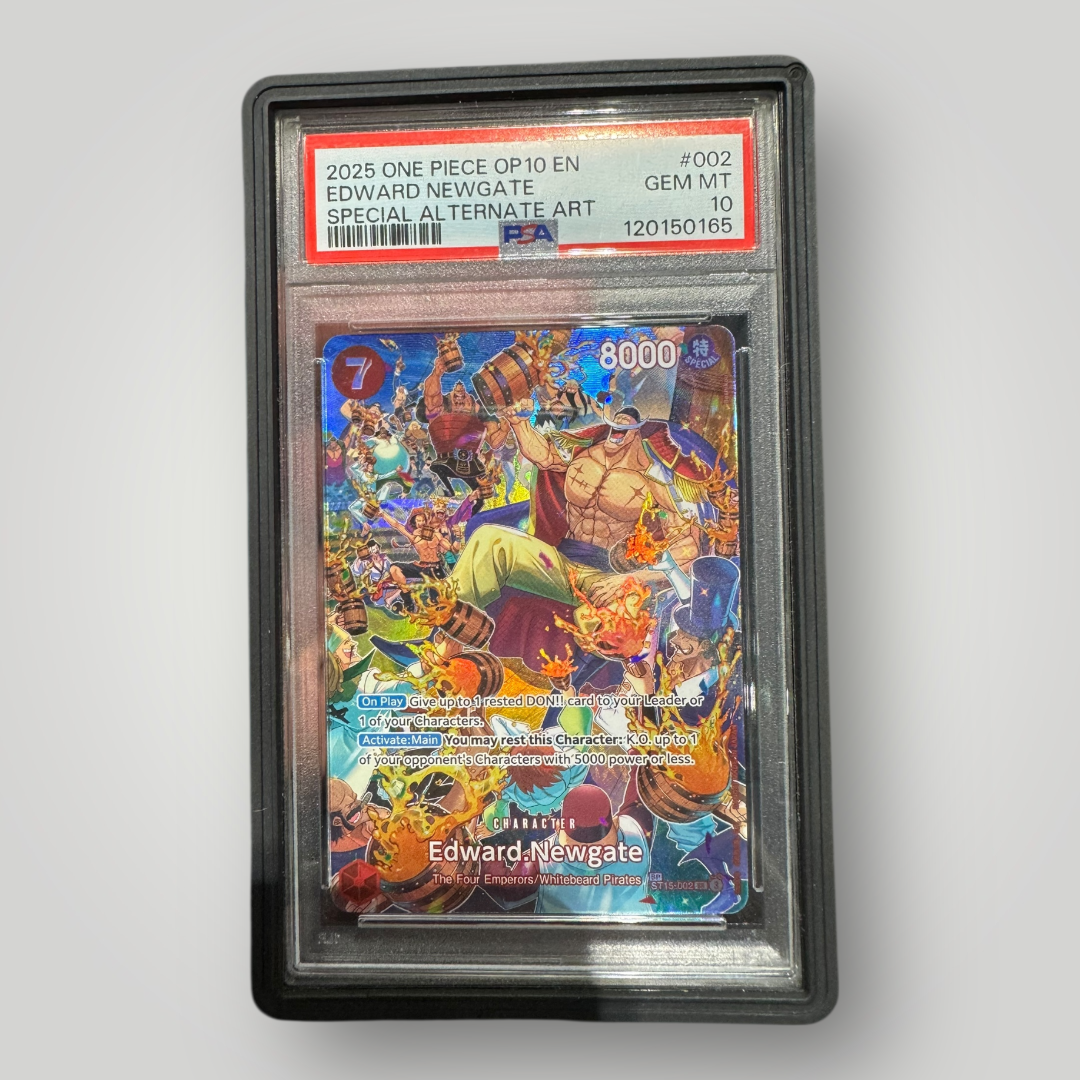 ONE PIECE OP10-ROYAL BLOOD SPECIAL ALTERNATE ART #002 EDWARD NEWGATE PSA 10
