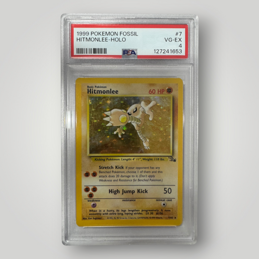 1999 Pokemon Fossil Hitmonlee-Holo PSA 4
